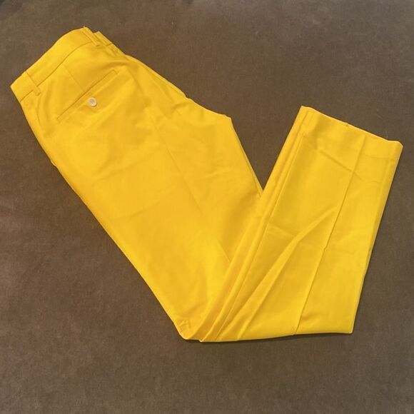 Men’s Mogu Yellow 2 Piece One Button Single Breasted Suit Size 34 Jacket NWT - Picture 10 of 11